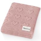 Cobertor Bleu La La 89x79 cm de algodão de luxo com coração rosa