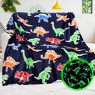 Cobertor BORORO Dinosaur Glow in The Dark para crianças 127x152cm