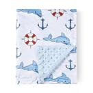 Cobertor Brenaly Baby Soft Minky 75x100 cm Rosa Dolphin