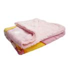 Cobertor carneirinho e microfibra dupla face - Ursa rosa