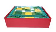 Cobertor Casal 2,00 x 2,30m Pelo Alto Acalanto Xadrez Verde/Amarelo