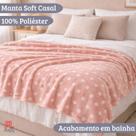 Cobertor Casal Estampado Poá Manta Soft Plush 1,80m X 2,00m Toque Macio Quentinho Cobertor Casal Estampado Poá Manta Soft Plush 1,80m X 2,00m Toque Macio Quentinho