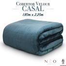 Cobertor Casal Velour Premium Manta Microfibra 300g/m² Verde 1,80x2,20m Camesa