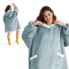Cobertor com capuz Bedsure para adultos e crianças verde claro pequeno Cobertor com capuz Bedsure para adultos e crianças verde claro pequeno