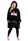 Cobertor com capuz Disney Minnie e Mickey preto/rosa para mulheres Cobertor com capuz Disney Minnie e Mickey preto/rosa para mulheres