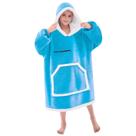 Cobertor com capuz IFNOW Kids Oversize, bolsos com capuz, azul-petróleo