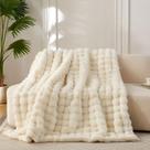 Cobertor COOVA Faux Fur, 152x203 cm, branco marfim, macio Cobertor COOVA Faux Fur, 152x203 cm, branco marfim, macio