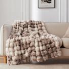 Cobertor COOVA Faux Fur para sofá de 130 x 150 cm Tie Dye