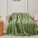 Cobertor COOVA Faux Fur Plush Soft Cozy 127x152 cm verde claro Cobertor COOVA Faux Fur Plush Soft Cozy 127x152 cm verde claro