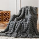 Cobertor COOVA Faux Fur Soft Plush 127x152 cm cinza claro Cobertor COOVA Faux Fur Soft Plush 127x152 cm cinza claro