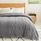 Cobertor COOVA Queen 230x230 cm cinza Soft Plush Sherpa