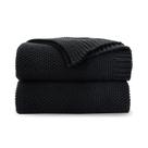 Cobertor CozeCube 152x203 cm Soft Cozy Cable Knit Black