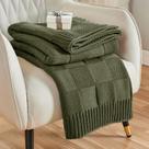 Cobertor CozeCube Knit Throw verde oliva 152x203 cm