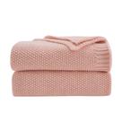 Cobertor CozeCube Pink Cable Knit 127x152 cm Soft Warm Cobertor CozeCube Pink Cable Knit 127x152 cm Soft Warm