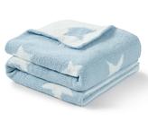 Cobertor CREVENT 30"x40" Cozy Soft Warm Chenille Blue Star