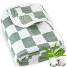 Cobertor de bebê BEILIMU 109x109 cm, tabuleiro de xadrez de algodão e rayon