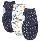 Cobertor de bebê Hudson Baby acolchoado de algodão embrulhado, pacote com 3