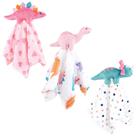 Cobertor de bebê Hudson Baby Cute-A-Saurus Plush 36x36cm, pacote com 3
