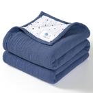 Cobertor de Bebê Lulu Moon - Edredom de Musselina 120x120cm - Azul