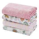Cobertor de bebê Softan Swaddle, pacote com 4 flores de 120 x 120 cm