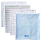 Cobertor de bebê Spasilk, pacote com 4 unidades, flanela 100% algodão 76x76 cm