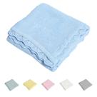 Cobertor de bebê TRENDSTITCH 100% algodão tricotado em renda 76x102cm azul celeste Cobertor de bebê TRENDSTITCH 100% algodão tricotado em renda 76x102cm azul celeste