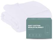 Cobertor de Cama Cosy Family em Algodão Musselina 140x200cm Branco