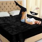 Cobertor de cama impermeável Tisancy Love Black Queen Size 200x200cm Cobertor de cama impermeável Tisancy Love Black Queen Size 200x200cm