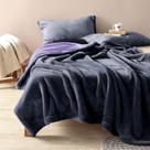 Cobertor de cama impermeável YISURE Queen Size 200x150cm cinza/violeta