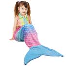 Cobertor de Cauda de Sereia Infantil Catalonia Kids - Flanela Rainbow Ombre