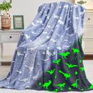 cobertor de dinossauro interno Glow in Dark Soft Throw 127x152cm