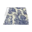 Cobertor De Fleece Floral Preto E Branco Toile De Jouy, Macio E Quente, Com Motivos Franceses Para