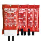 Cobertor de incêndio King Too Size Fiberglass Emergency 1,0 x 1,0 m, pacote com 4