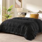 Cobertor de luxo Queen Size com acabamento em cetim preto 230x230cm