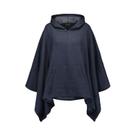 Cobertor de moletom esportivo Poncho Hoodie MV para mulheres, azul marinho