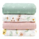 Cobertor de Musselina Viviland (120x120cm) - Pacote com 4 Unidades - Para Meninos e Meninas