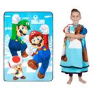 Cobertor de pelúcia Franco Super Soft Micro Raschel Mario 160x230cm