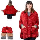 Cobertor de poncho Zerallora Boho Chic Vestível Borgonha Jacquard