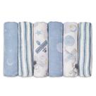 Cobertor de recepção GLLQUEN BABY Cotton Muslin, pacote com 6 unidades, azul