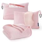 Cobertor de viagem Bedsure Airplane Compact com bolsa de armazenamento rosa