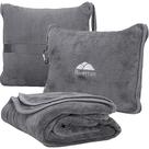 Cobertor de viagem macio BlueHills Premium, cobertor de voo de avião, almofada, fronha compacta, grande, 2 em 1, combinação de 2 em 1, Warm Travelling Plane Essentials, presentes portáteis, leves, cinza, cinza, T007