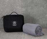 Cobertor de viagem Threadmill Cotton Viscose Bamboo com bolsa cinza