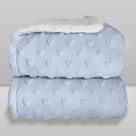 Cobertor Donna Laço Bebê Plush com Sherpa Hearts Azul Bebê