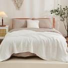 Cobertor EMME de algodão queen size 90x90cm 6 camadas branco musselina