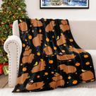 Cobertor Fihevur Capybara Flannel Fleece 130x150cm para crianças