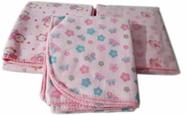 Cobertor Flanelado de Bebe Estampado 90x110cm Com Croche Quentinho Manta Infantil Gigante