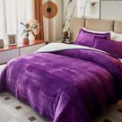 Cobertor Flysheep de lã de flanela de luxo de 3 camadas Full Queen Purple