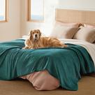 Cobertor impermeável Bedsure para cama Sherpa Fleece Green 90x220cm