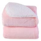 Cobertor Infantil de Microfibra Plush com Sherpa Rosa