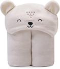Cobertor Infantil Manta Microfibra Mami Bichuus Com Capuz Bordado 1,10M X 85Cm - Urso Bege